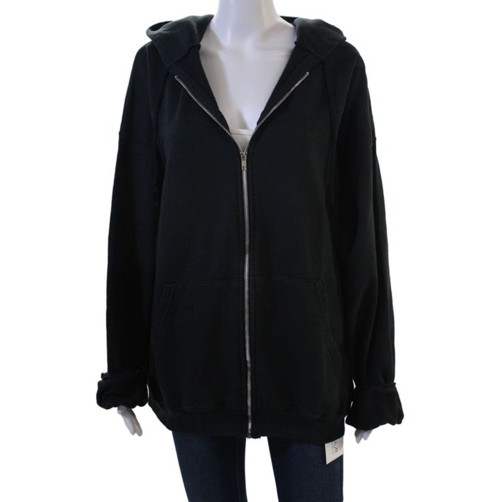 Libertine Unisex Full-zip Hoodie Black Cotton Blend Graphic Drawstring Size L